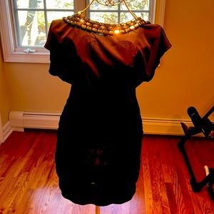 Erato black beaded party dress.